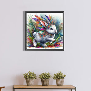 Indian Colorful Rabbit 40*40CM (canvas) Full Round Drill Diamond Painting