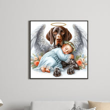 Load image into Gallery viewer, Angel Dog And Baby 30*30CM (canvas) Full Round Drill Diamond Painting
