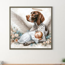 Load image into Gallery viewer, Angel Dog And Baby 30*30CM (canvas) Full Round Drill Diamond Painting
