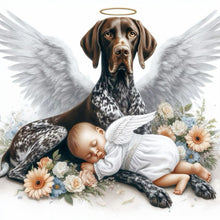 Load image into Gallery viewer, Angel Dog And Baby 30*30CM (canvas) Full Round Drill Diamond Painting
