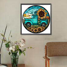 Load image into Gallery viewer, Round Brand Sunflower Classic Car 30*30CM (canvas) Full Round Drill Diamond Painting
