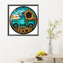 Load image into Gallery viewer, Round Brand Sunflower Classic Car 30*30CM (canvas) Full Round Drill Diamond Painting
