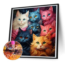 Load image into Gallery viewer, Multi Color Cat 30*30CM (canvas) Full Round Drill Diamond Painting
