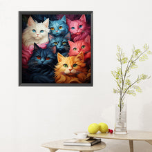 Load image into Gallery viewer, Multi Color Cat 30*30CM (canvas) Full Round Drill Diamond Painting

