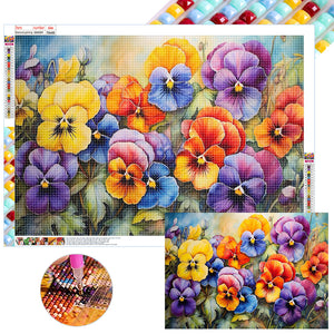 Pansy 70*50CM (canvas) Full Square Drill Diamond Painting