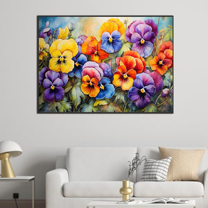 Pansy 70*50CM (canvas) Full Square Drill Diamond Painting