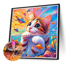Load image into Gallery viewer, Goldfish And Little Orange Cat 40*40CM (canvas) Full Round Drill Diamond Painting
