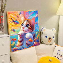 Load image into Gallery viewer, Goldfish And Little Orange Cat 40*40CM (canvas) Full Round Drill Diamond Painting
