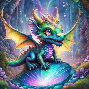 Multi-Colored Dragon 30*30CM (canvas) Full Round Drill Diamond Painting