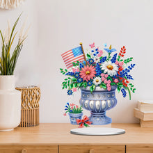 Load image into Gallery viewer, American Flag Special Shape Diamond Painting Desktop Ornament (Flower Vase 1)
