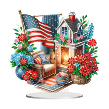 Load image into Gallery viewer, American Flag Special Shape Diamond Painting Desktop Home Ornament (House 3)

