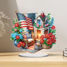 Load image into Gallery viewer, American Flag Special Shape Diamond Painting Desktop Home Ornament (House 3)
