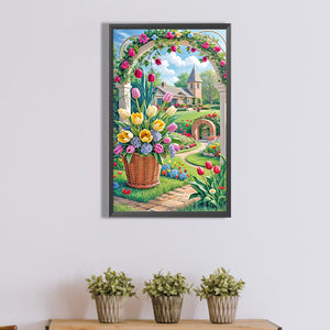 Manor Flowers And Plants 30*50CM (canvas) Full Round Drill Diamond Painting