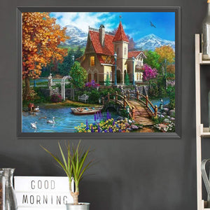 Woods House 50*40CM (canvas) Full Square Drill Diamond Painting