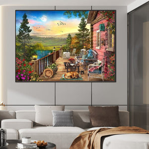Woods House 70*50CM (canvas) Full Square Drill Diamond Painting