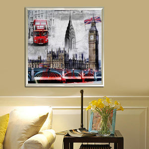 City London 35x35cm(canvas) partial round drill diamond painting