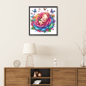 Rose Child 30*30CM (canvas) Partial Special-Shaped Drill Diamond Painting