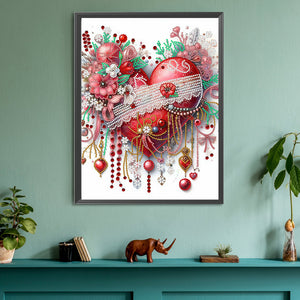 Flowers Of Love 30*40CM (canvas) Partial Special-Shaped Drill Diamond Painting