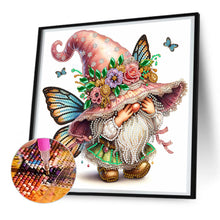 Load image into Gallery viewer, Spring Butterfly Gnome 30*30CM (canvas) Partial Special-Shaped Drill Diamond Painting
