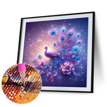 Load image into Gallery viewer, Purple Fantasy Background Peacock 40*40CM (canvas) Full Round Drill Diamond Painting
