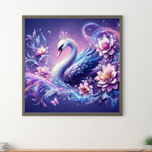 Load image into Gallery viewer, Purple Fantasy Background Swan 40*40CM (canvas) Full Round Drill Diamond Painting
