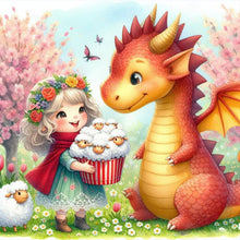 Load image into Gallery viewer, Dragon And Girl 40*40CM (canvas) Full Round Drill Diamond Painting
