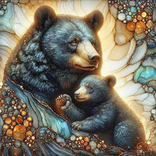 Load image into Gallery viewer, Glass Pattern Black Bear 40*40CM (canvas) Full Round Drill Diamond Painting
