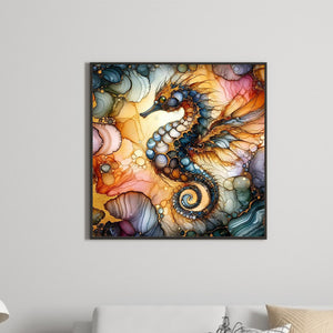 Glass Pattern Seahorse 40*40CM (canvas) Full Round Drill Diamond Painting