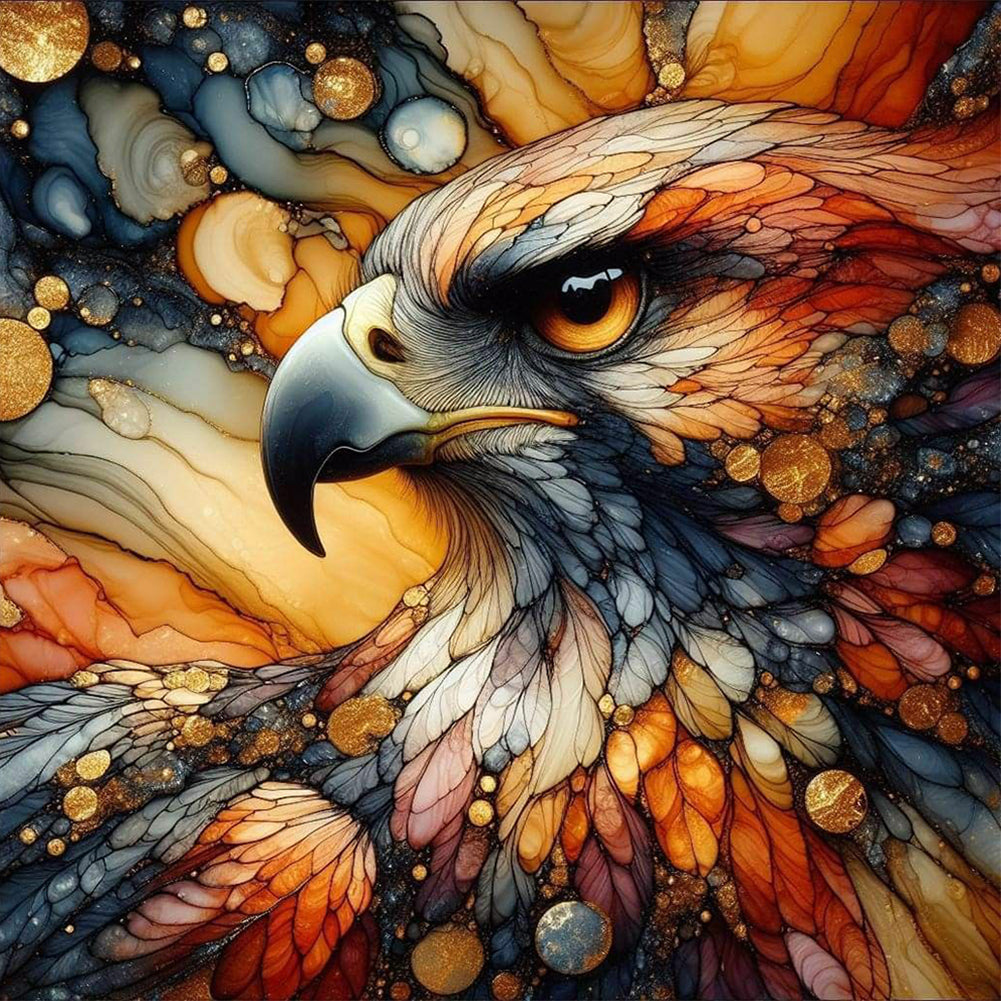 Glazed Eagle 40*40CM (canvas) Full Round Drill Diamond Painting