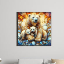 Load image into Gallery viewer, Glass Pattern Polar Bear Family 40*40CM (canvas) Full Round Drill Diamond Painting
