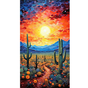 Dreamscape Cactus 40*70CM (canvas) Full Round Drill Diamond Painting