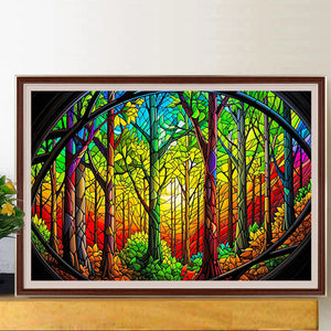 Glass Forest 60*40CM (canvas) Full Round Drill Diamond Painting