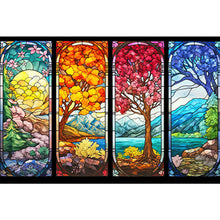 Load image into Gallery viewer, Glass Four Seasons Tree 60*40CM (canvas) Full Round Drill Diamond Painting
