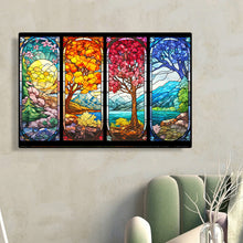 Load image into Gallery viewer, Glass Four Seasons Tree 60*40CM (canvas) Full Round Drill Diamond Painting
