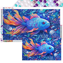 Load image into Gallery viewer, Blue Fish 70*40CM (canvas) Full Round Drill Diamond Painting
