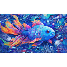 Load image into Gallery viewer, Blue Fish 70*40CM (canvas) Full Round Drill Diamond Painting
