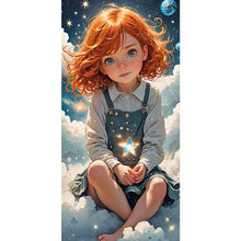 Load image into Gallery viewer, Cute Red-Haired Girl In The Clouds 40*80CM (canvas) Full Round Drill Diamond Painting
