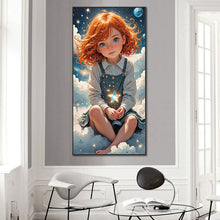 Load image into Gallery viewer, Cute Red-Haired Girl In The Clouds 40*80CM (canvas) Full Round Drill Diamond Painting
