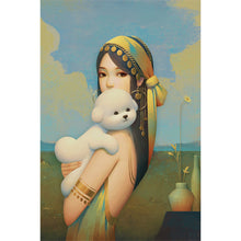 Load image into Gallery viewer, Girl Holding Puppy 40*60CM (canvas) Full AB Round Drill Diamond Painting
