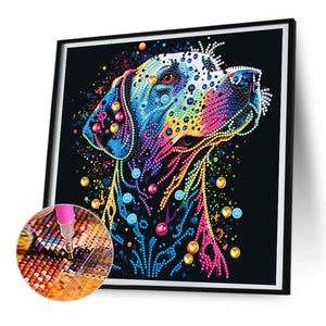 Colorful Dogs 30*30CM (canvas) Partial Special-Shaped Drill Diamond Painting