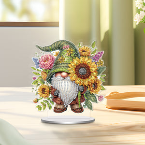 Single-Side Special Shape Spring Gnome Desktop Diamond Art Kits for Home Decor