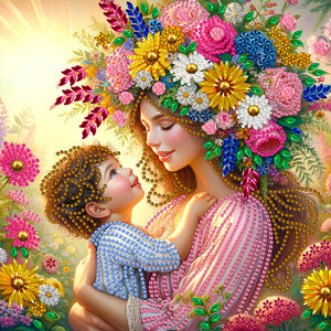 Mother And Son 30*30CM (canvas) Partial Special-Shaped Drill Diamond Painting