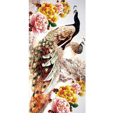 Load image into Gallery viewer, Peacock 30x56cm(canvas) partial round drill diamond painting
