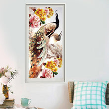 Load image into Gallery viewer, Peacock 30x56cm(canvas) partial round drill diamond painting
