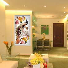 Load image into Gallery viewer, Peacock 30x56cm(canvas) partial round drill diamond painting
