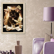 Load image into Gallery viewer, Money Cat Tree 26x36cm(canvas) full round drill diamond painting
