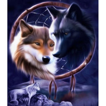 Load image into Gallery viewer, Dream Catcher Wolf Totem 30x35cm(canvas) partial round drill diamond painting
