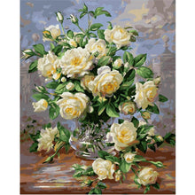 Load image into Gallery viewer, White Rose 30*40cm paint by numbers
