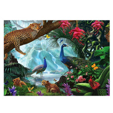 Load image into Gallery viewer, Leopard Peacock 45x30cm(canvas) partial round drill diamond painting
