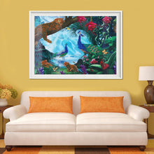Load image into Gallery viewer, Leopard Peacock 45x30cm(canvas) partial round drill diamond painting
